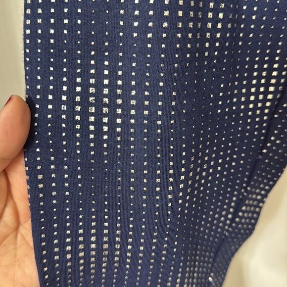 Ambiance apparel navy blue and shiny silver legging size L - Picture 4 of 6
